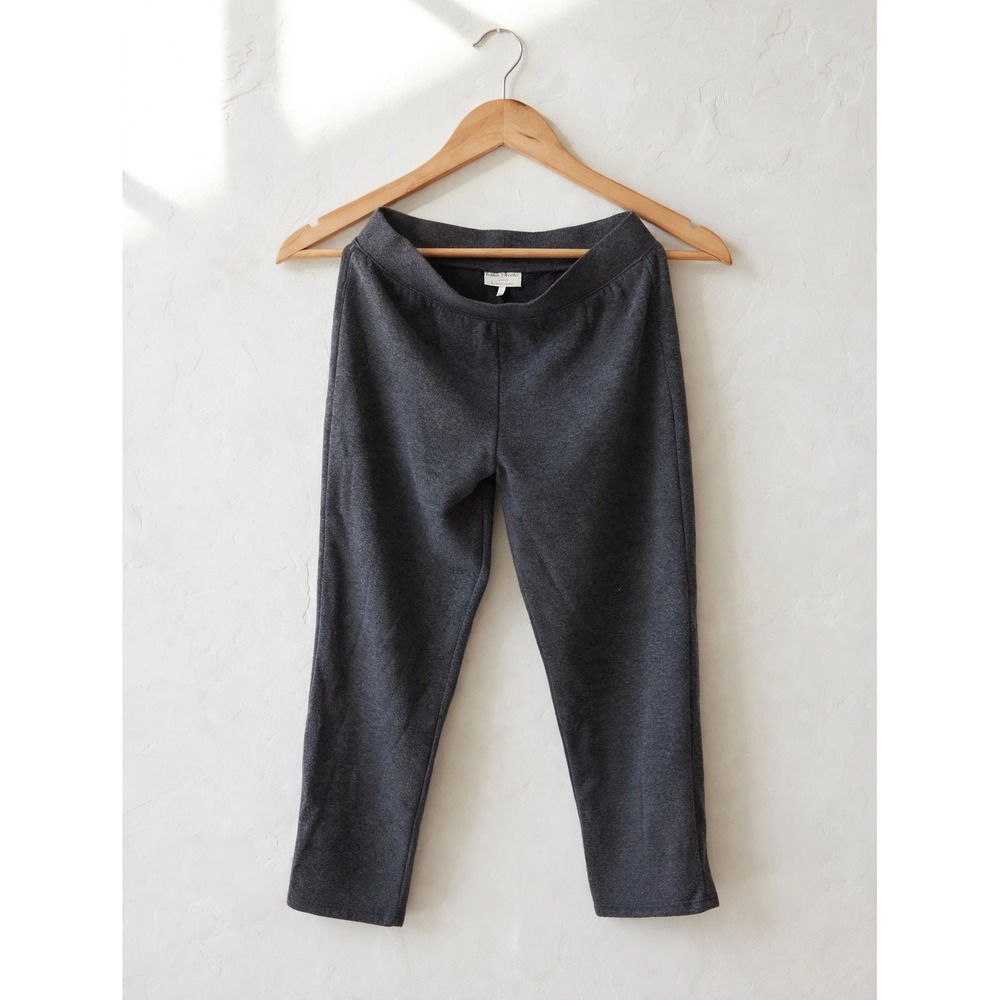Bobbie Brooks Gray Knit Cropped Leggings Womens Large Charcoal Heathered Pants